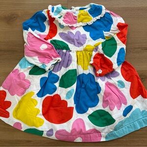 Mini Boden Big Floral Print Long Sleeve Dress, Size 3-4y